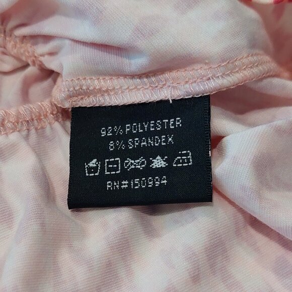 Belldini Pink Print Sleeveless Peplum Blouse Women's Size PXS - Picture 9 of 11